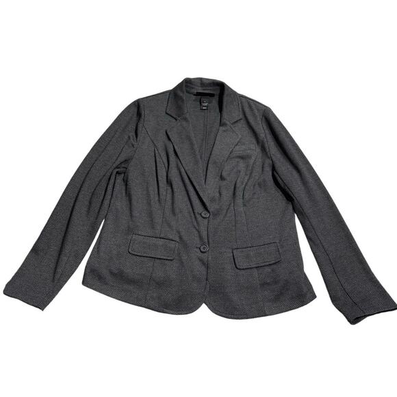 Lane Bryant Suit Jacket Blazer Ponte Knit Herringbone Women's Plus Size 14 Gray - Picture 1 of 9